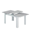 TABLE DE SALLE À MANGER EXTENSIBLE 90X140-190CM CIMENT/BLANC ARTIK