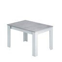 TABLE DE SALLE À MANGER EXTENSIBLE 90X140-190CM CIMENT/BLANC ARTIK