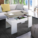 MESA DE CENTRO ELEVABLE FLOW 45X100X50 CM ROBLE ALASKA / BLANCO ARTIK 