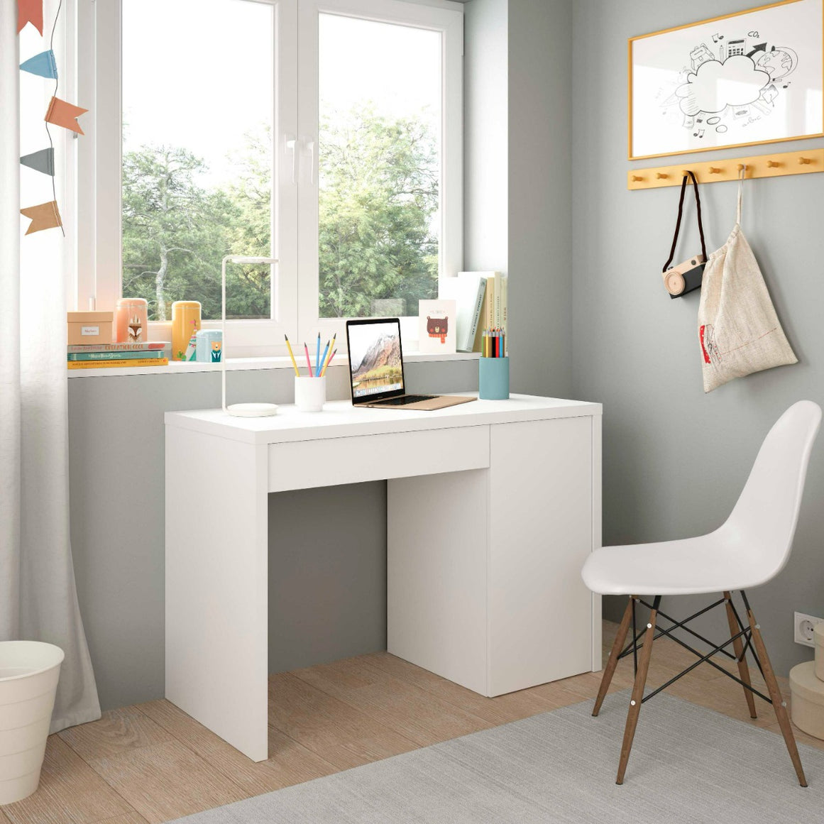 Scrivania reversibile Gala 75x108x50 cm bianco artik