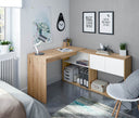 Bureau Duo 140x108x70 cm chêne blanc artik