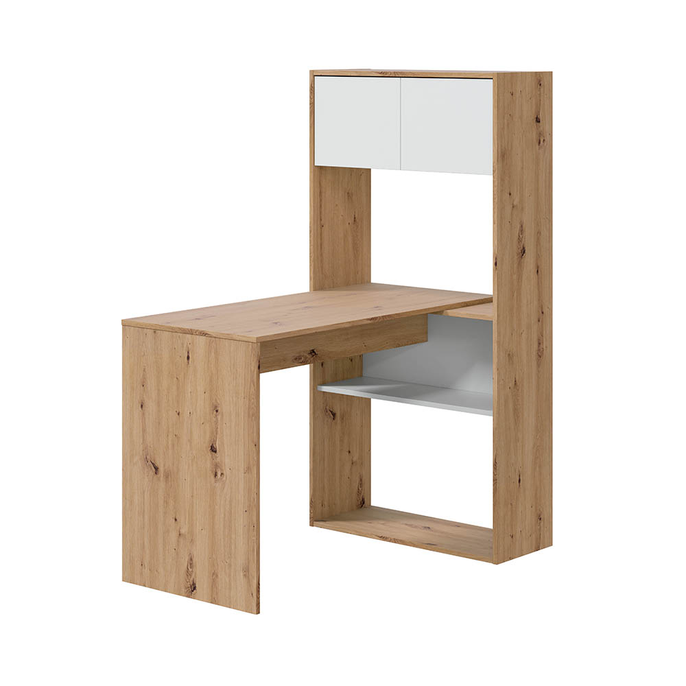 Bureau Duo 140x108x70 cm chêne blanc artik