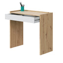 Scrivania Noa 77x81,5x40 cm bianco artik e rovere nodi