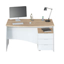 Bureau Argon 74x136x67 cm blanc artik et chêne