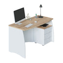 Bureau Argon 74x136x67 cm blanc artik et chêne