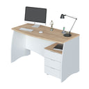 Bureau Argon 74x136x67 cm blanc artik et chêne