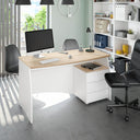 Bureau Argon 74x136x67 cm blanc artik et chêne