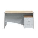 Bureau Argon 74x136x67 cm blanc artik et chêne