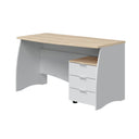 Bureau Argon 74x136x67 cm blanc artik et chêne