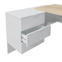 REVERSIBLE DESK TABLE 73X145X102 CM WHITE ARTIK AND OAK 