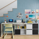 Bureau 74x136x139 cm blanc artik et ciment