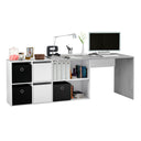 Bureau 74x136x139 cm blanc artik et ciment