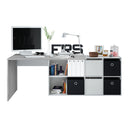 Bureau 74x136x139 cm blanc artik et ciment