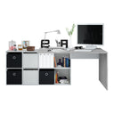 Bureau 74x136x139 cm blanc artik et ciment