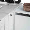 Bureau 74x136x139 cm blanc artik et ciment