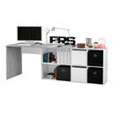 Bureau 74x136x139 cm blanc artik et ciment