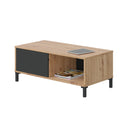 Mesa de centro de apoio 40x100x50 cm cinzento antracite e carvalho nodi