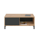 Mesa de centro de apoio 40x100x50 cm cinzento antracite e carvalho nodi