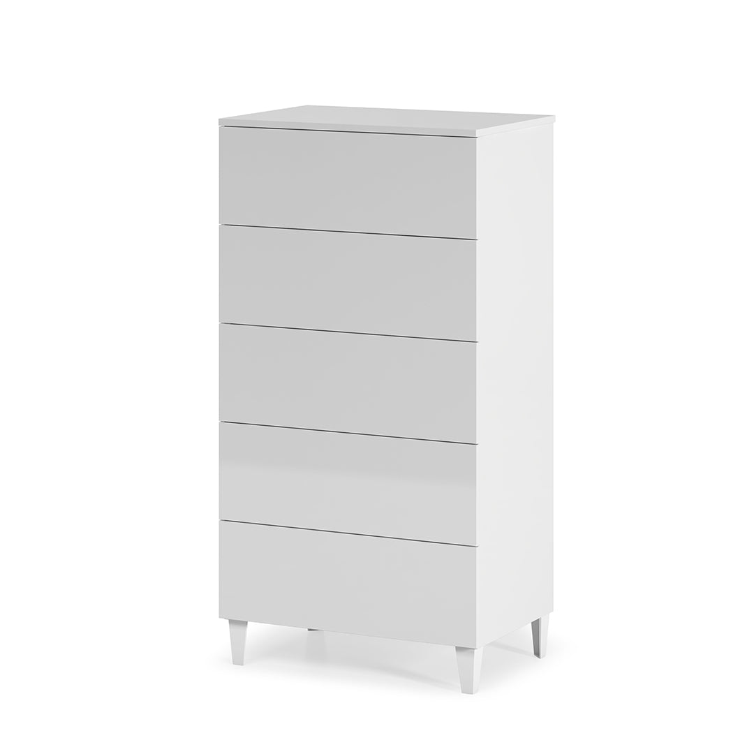 MESITA NOCHE 5 CAJONES 61X117X40 CM BLANCO BRILLO 