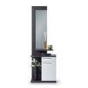 MUEBLE RECIBIDOR SUELO 61X186X29CM GRIS CENIZA/ BLANCO BRILLO