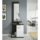 MUEBLE RECIBIDOR SUELO 61X186X29CM GRIS CENIZA/ BLANCO BRILLO