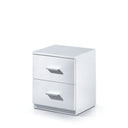 COMODINO CON 2 CASSETTI 38X45X33 CM BIANCO LUCIDO
