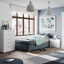 COMODINO CON 2 CASSETTI 38X45X33 CM BIANCO LUCIDO