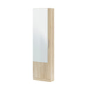Scarpiera da terra con specchio, 50x180x22cm, rovere canadese