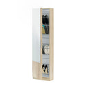 Scarpiera da terra con specchio, 50x180x22cm, rovere canadese
