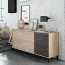 Buffet Urban Plus 154 x 74 x 41 cm, chêne canadien/oxyde