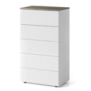 COMODA 5 CAJONES AIKOS 109X61X40 CM BLANCO ARTIK / ROBLE ALASKA