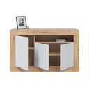Buffet 3 portes 87x144x42 cm chêne nodi et artik blanc