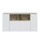 Buffet Loire à 3 portes, 76 x 150 x 41 cm, chêne Alaska et blanc arctique