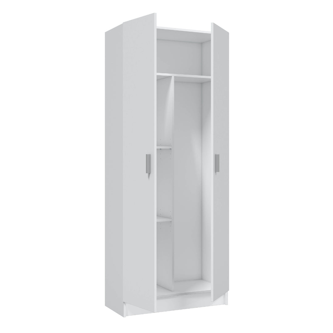 armadio portascope con 2 ante, 73x180x37 cm, bianco