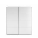 ARMADIO SCORREVOLE 2 ANTE 180X200X63 CM BIANCO LUCIDO