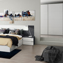 ARMADIO SCORREVOLE 2 ANTE 180X200X63 CM BIANCO LUCIDO