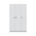 Armário para vassouras com 3 portas, 180x188x37 cm, branco