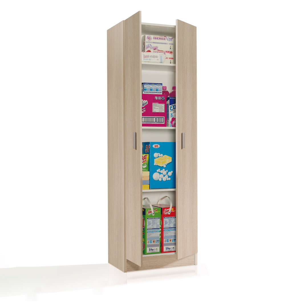 Mobiletto multiuso con 2 ante, 180x58x37 cm, rovere