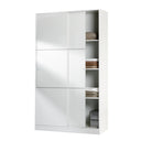Roupeiro Max com 2 portas de correr, 200x120x50 cm, branco brilhante