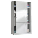 Roupeiro Max com 2 portas de correr, 200x120x50 cm, branco brilhante