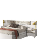 CABECERO CON MESITAS 247X100X34 CM BLANCO BRILLO/VINTAGE