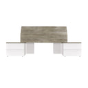 CABEZAL + 2 MESITAS DE NOCHE 2 CAJONES 96X256X34 CM BLANCO ARTIK / ROBLE ALASKA