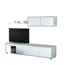 Meuble TV 200 x 43 x 41 cm en ciment et blanc Artik