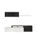 MUEBLE TV 200X44X41 CM BLANCO BRILLO Y GRIS CENIZA