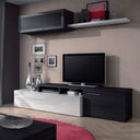MUEBLE TV 200X44X41 CM BLANCO BRILLO Y GRIS CENIZA