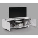 MOBILE TV CON ANTA E RIPIANO 150X46X41 CM BIANCO LUCIDO/GRIGIO CENERE