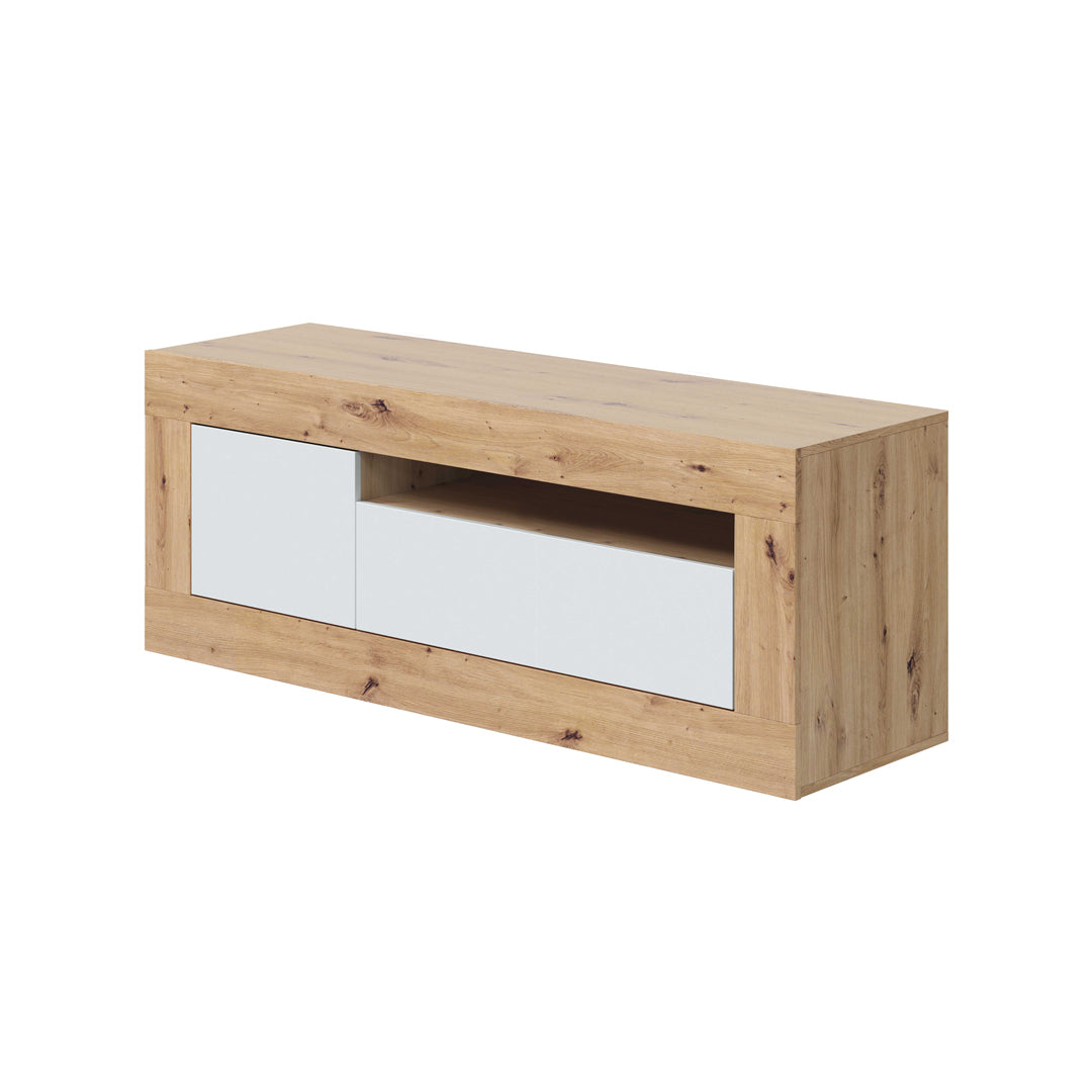 Móvel para TV com 2 portas, 53x139x42 cm, carvalho branco, Artik