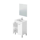 MUEBLE BAÑO 2 PUERTAS CON LAVABO + ESPEJO LC1-60 BLANCO