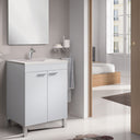 MUEBLE BAÑO 2 PUERTAS CON LAVABO + ESPEJO LC1-60 BLANCO