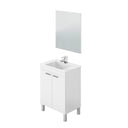 MUEBLE BAÑO 2 PUERTAS CON LAVABO + ESPEJO LC1-60 BLANCO